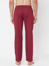 Men's Polka Print, Wine, Cotton, Regular Fit, Elasticated, Waistband, Pyjama  With Side Pockets